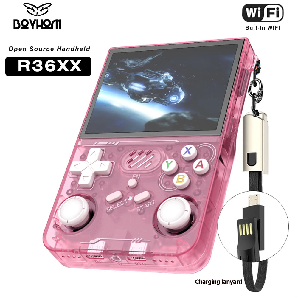 BOYHOM R36XX Retro Handheld Console Open-Source Linux System bult-in wifi Game Consoles 3.5inch IPS Screen Portable Video Player