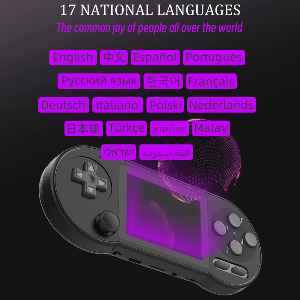 3 Inch Mini Handheld Game Console Comfortable Grip Classic Game Console Player Type-C Charging HD IPS Screen Home Entertainment